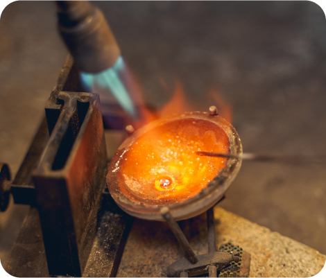 edelmetalrecycling-prozess-einschmelzen