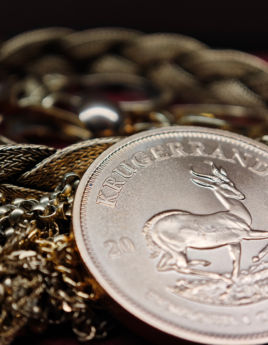 Krügerrand-verkaufen-nah-aufnahme von einer krügerrand münze